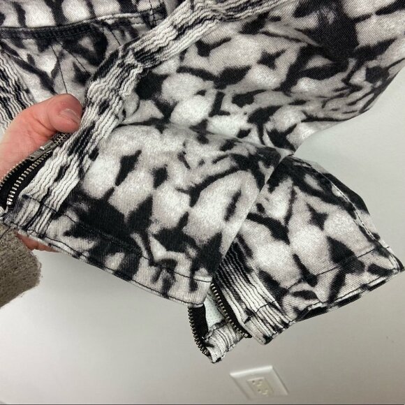 Isabel Marant Pour H&M Black and White Printed Jeans Size 4 Stretch Ankle Pants - Picture 11 of 15